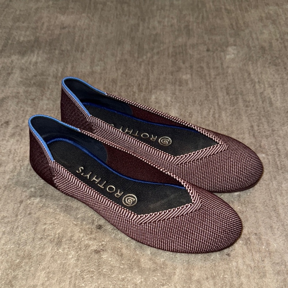 Rothy's Retired Plum Birdseye Round
Toe Flats 6.5